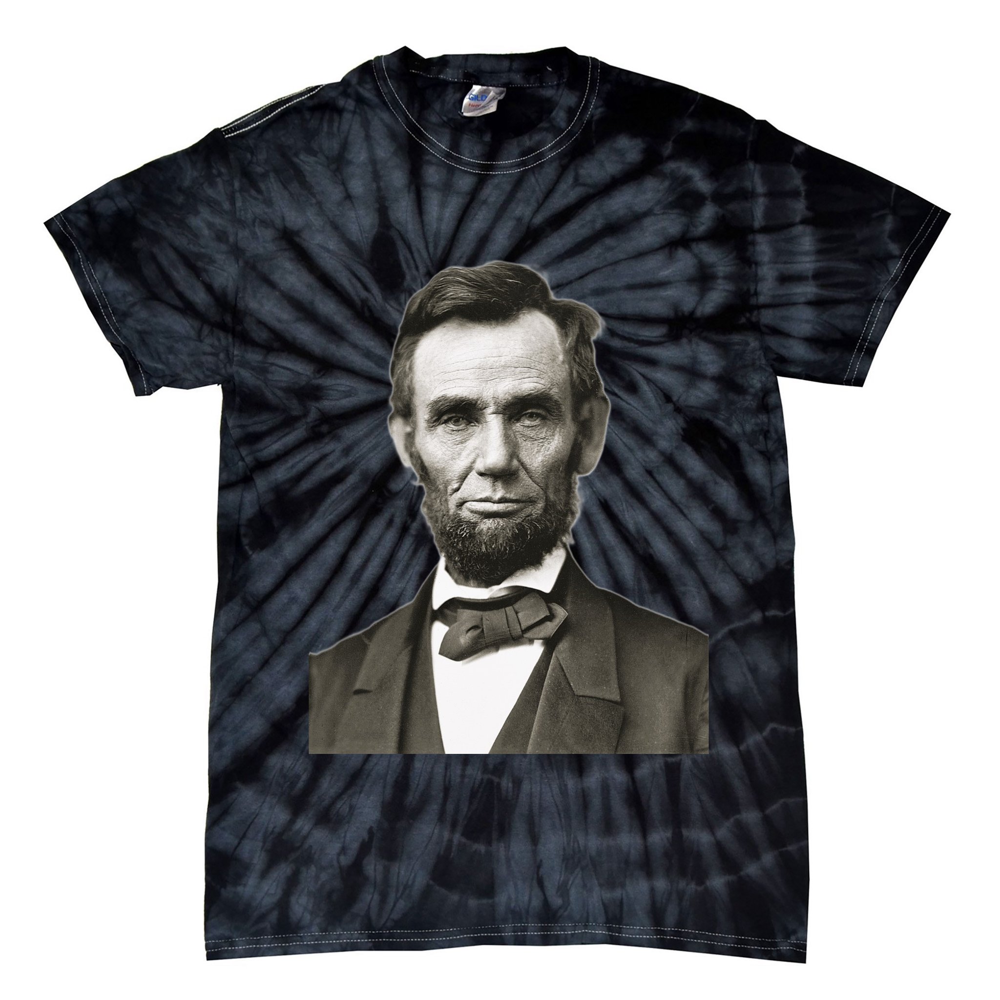 Abraham Lincoln Large Portrait Picture Tie-Dye T-Shirt