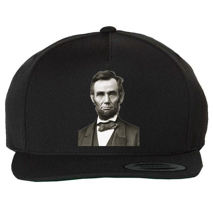 Abraham Lincoln Large Portrait Picture Wool Snapback Cap