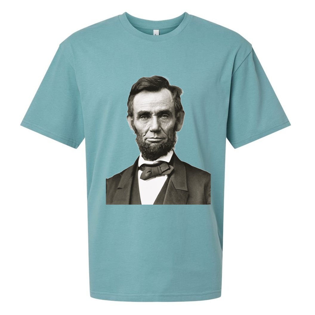 Abraham Lincoln Large Portrait Picture Sueded Cloud Jersey T-Shirt