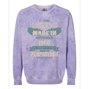 A Living Legend Born In November 1960 – Happy Birthday Colorblast Crewneck Sweatshirt