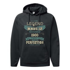 A Living Legend Born In November 1960 – Happy Birthday Performance Fleece Hoodie