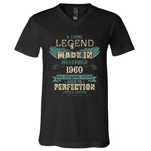 A Living Legend Born In November 1960 – Happy Birthday V-Neck T-Shirt