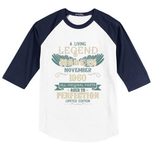 A Living Legend Born In November 1960 – Happy Birthday Baseball Sleeve Shirt