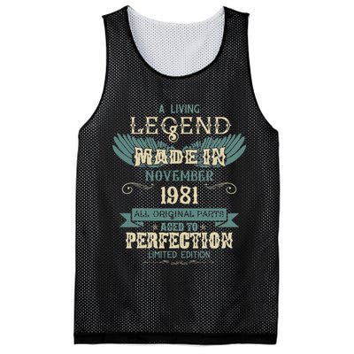 A Living Legend Born In November 1981 – Happy Birthday Mesh Reversible Basketball Jersey Tank