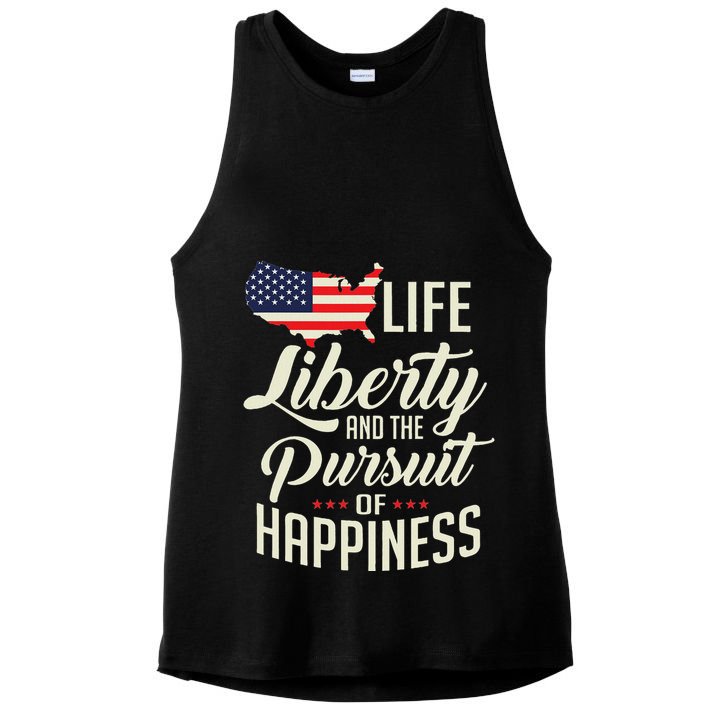 America Life Liberty And The Pursuit Of Happiness Ladies PosiCharge Tri-Blend Wicking Tank