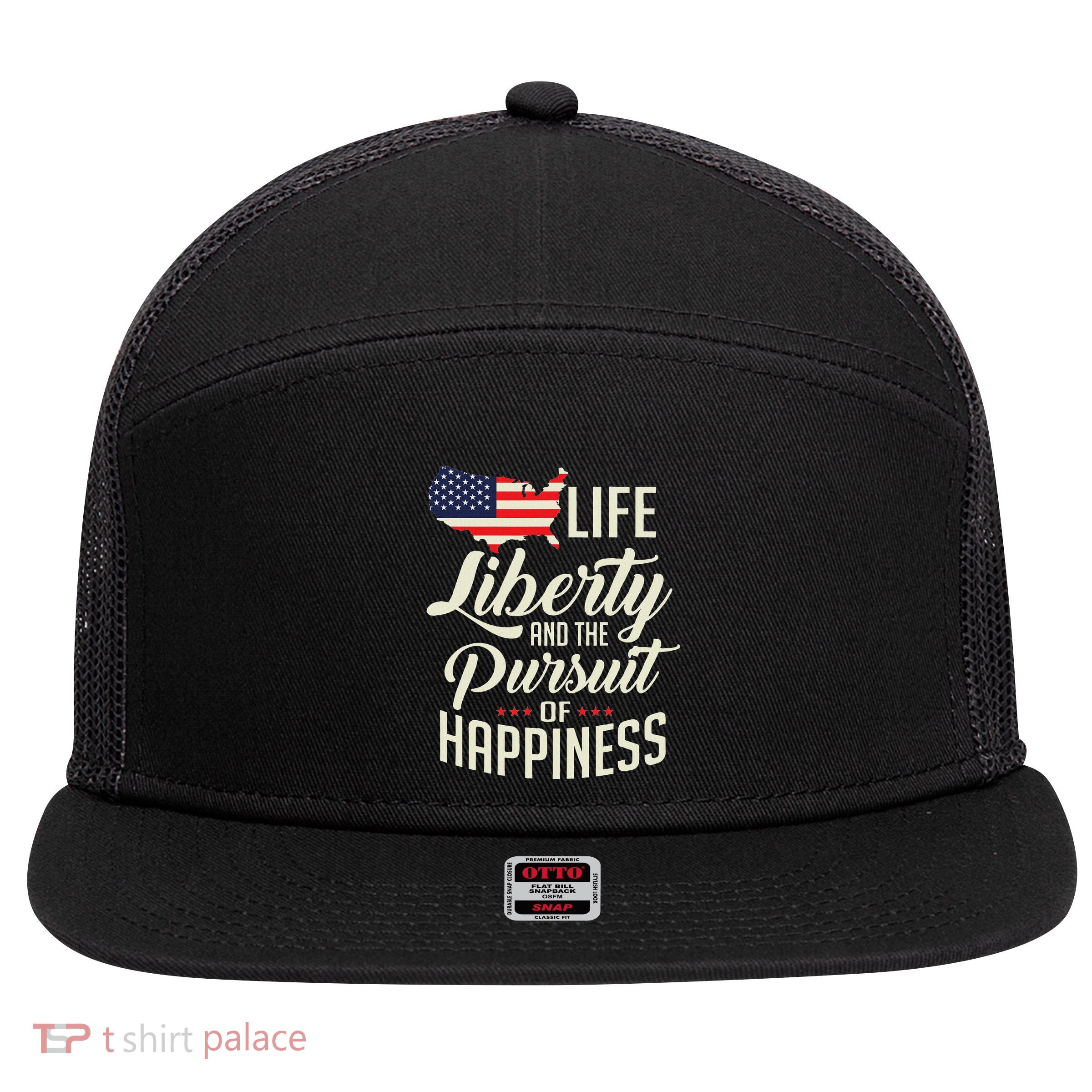 America Life Liberty And The Pursuit Of Happiness 7 Panel Mesh Trucker Snapback Hat