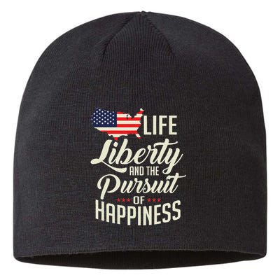 America Life Liberty And The Pursuit Of Happiness Sustainable Beanie