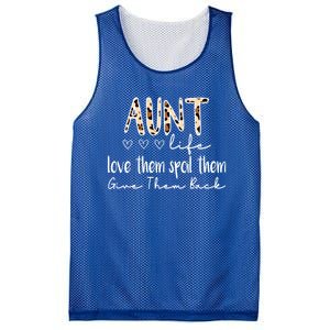 Aunt Life Love Them Spoil Them Give Them Back Aunt Quote Cute Gift Mesh Reversible Basketball Jersey Tank