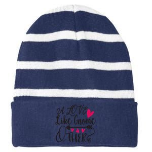 A Love Like Gnome Other Striped Beanie with Solid Band