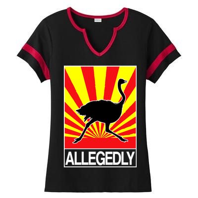 Allegedly Ostrich Ladies Halftime Notch Neck Tee