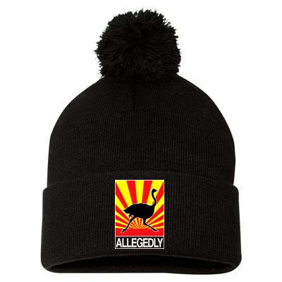 Allegedly Ostrich Pom Pom 12in Knit Beanie