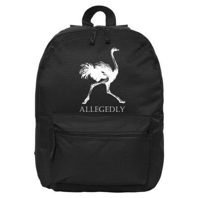 Allegedly Ostrich Flightless Bird 16 in Basic Backpack