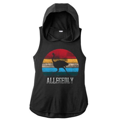 Allegedly Ostrich Lover Vintage Ladies PosiCharge Tri-Blend Wicking Draft Hoodie Tank