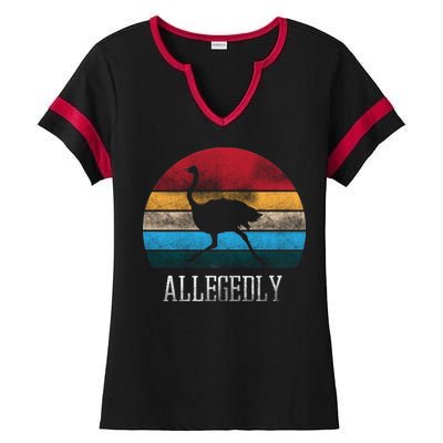 Allegedly Ostrich Lover Vintage Ladies Halftime Notch Neck Tee