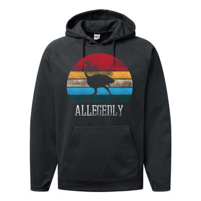 Allegedly Ostrich Lover Vintage Performance Fleece Hoodie