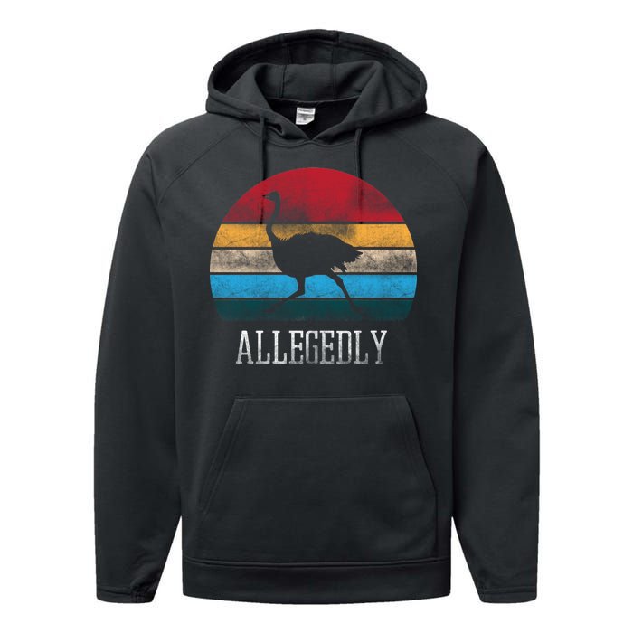 Allegedly Ostrich Lover Vintage Performance Fleece Hoodie