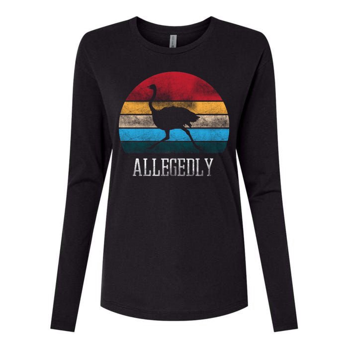 Allegedly Ostrich Lover Vintage Womens Cotton Relaxed Long Sleeve T-Shirt