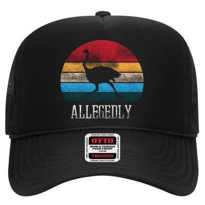 Allegedly Ostrich Lover Vintage High Crown Mesh Back Trucker Hat