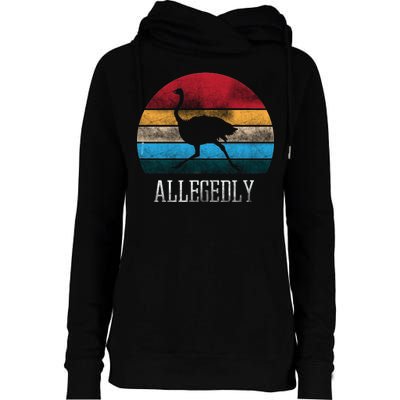 Allegedly Ostrich Lover Vintage Womens Funnel Neck Pullover Hood