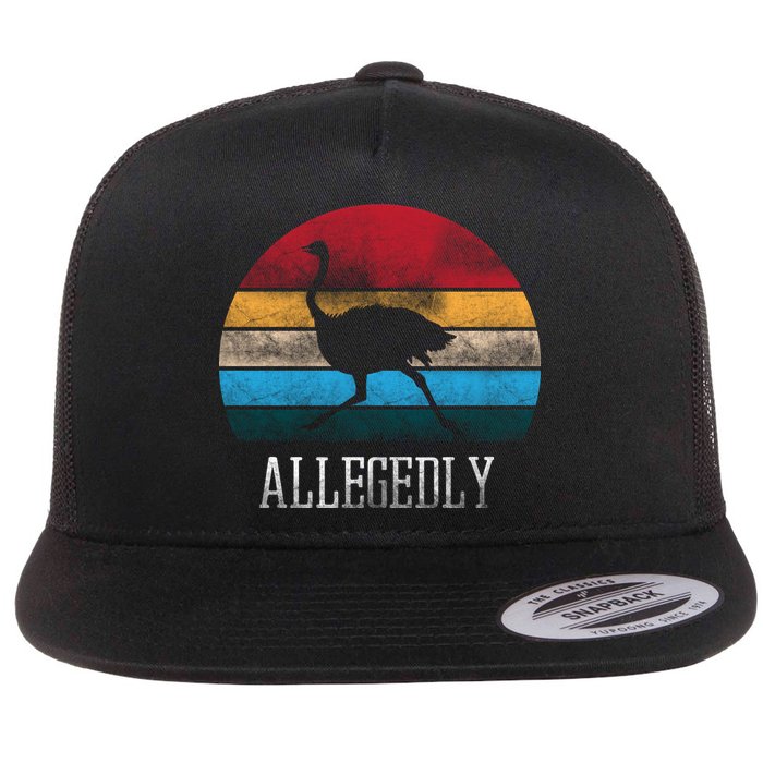 Allegedly Ostrich Lover Vintage Flat Bill Trucker Hat