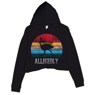 Allegedly Ostrich Lover Vintage Crop Fleece Hoodie