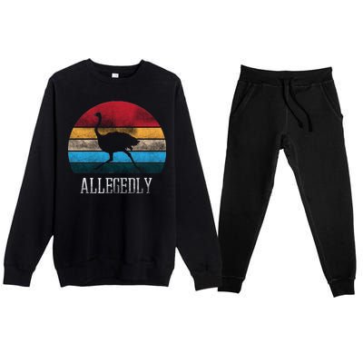 Allegedly Ostrich Lover Vintage Premium Crewneck Sweatsuit Set