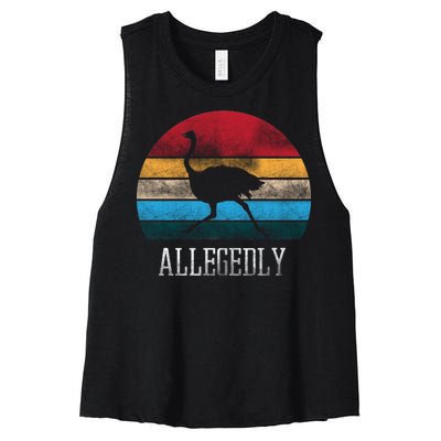 Allegedly Ostrich Lover Vintage Women's Racerback Cropped Tank