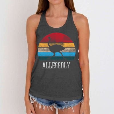 Allegedly Ostrich Lover Vintage Women's Knotted Racerback Tank