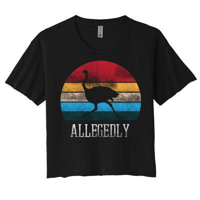 Allegedly Ostrich Lover Vintage Women's Crop Top Tee