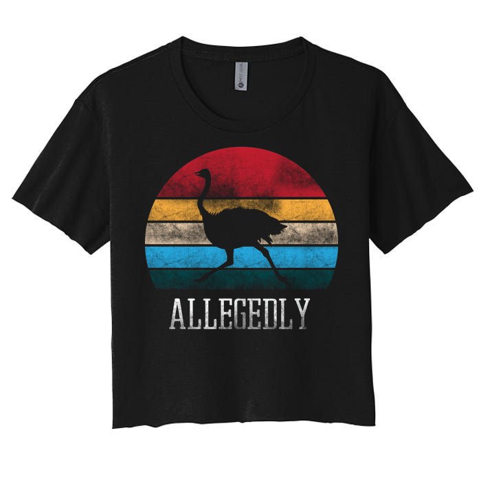 Allegedly Ostrich Lover Vintage Women's Crop Top Tee