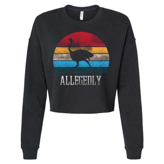 Allegedly Ostrich Lover Vintage Cropped Pullover Crew