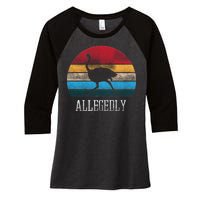 Allegedly Ostrich Lover Vintage Women's Tri-Blend 3/4-Sleeve Raglan Shirt