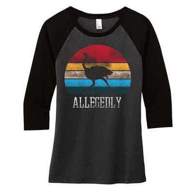 Allegedly Ostrich Lover Vintage Women's Tri-Blend 3/4-Sleeve Raglan Shirt