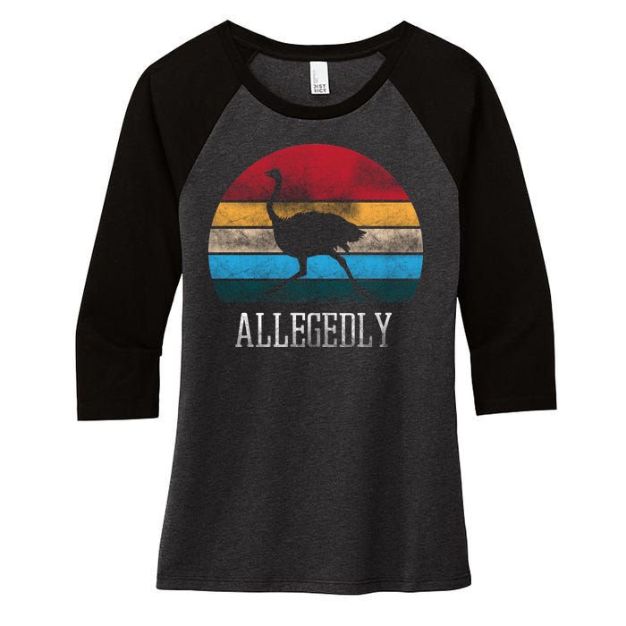 Allegedly Ostrich Lover Vintage Women's Tri-Blend 3/4-Sleeve Raglan Shirt