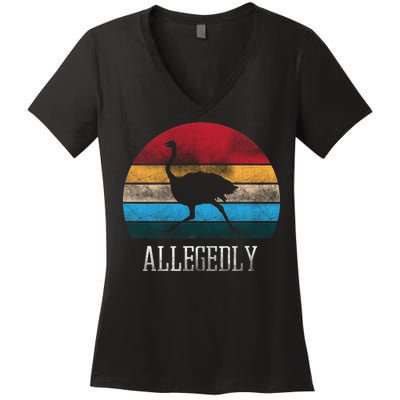 Allegedly Ostrich Lover Vintage Women's V-Neck T-Shirt