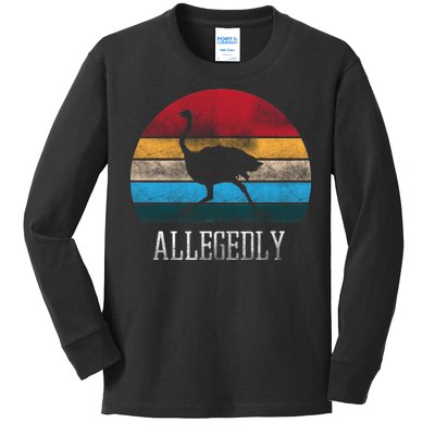 Allegedly Ostrich Lover Vintage Kids Long Sleeve Shirt