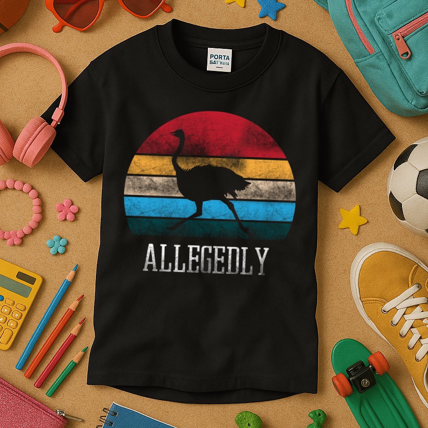 Allegedly Ostrich Lover Vintage Kids T-Shirt