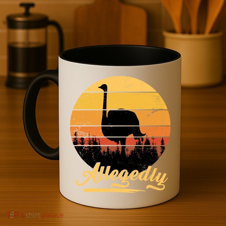 Allegedly Ostrich Retro Mug