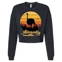 Allegedly Ostrich Retro Cropped Pullover Crew