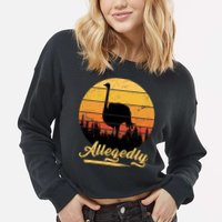 Allegedly Ostrich Retro Cropped Pullover Crew