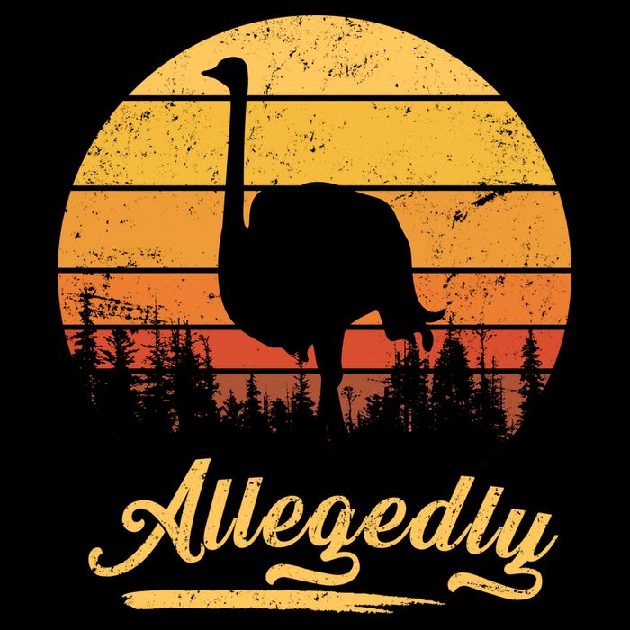 Allegedly Ostrich Retro Cropped Pullover Crew