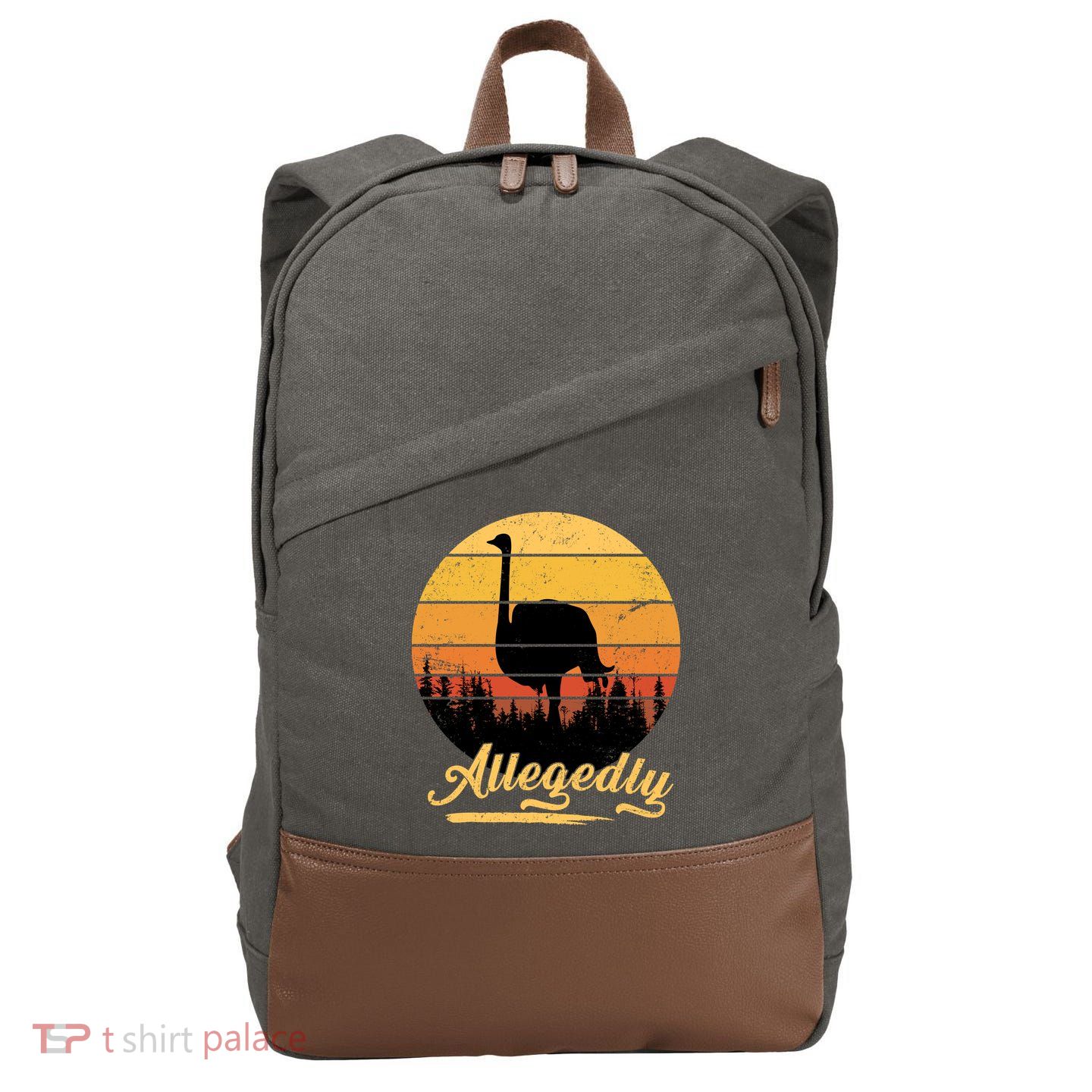 Allegedly Ostrich Retro Cotton Canvas Backpack