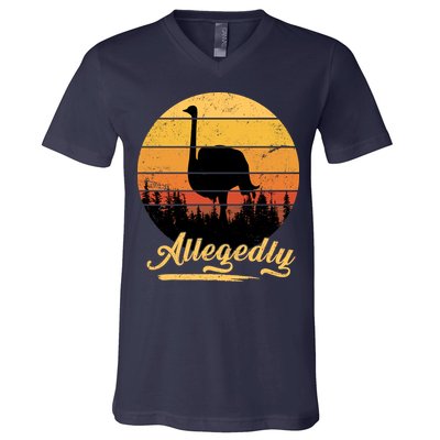 Allegedly Ostrich Retro V-Neck T-Shirt