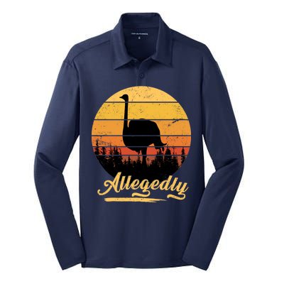 Allegedly Ostrich Retro Silk Touch Performance Long Sleeve Polo