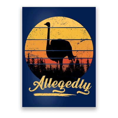 Allegedly Ostrich Retro Poster
