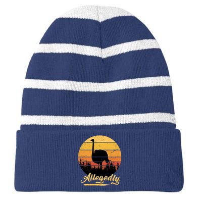 Allegedly Ostrich Retro Striped Beanie with Solid Band