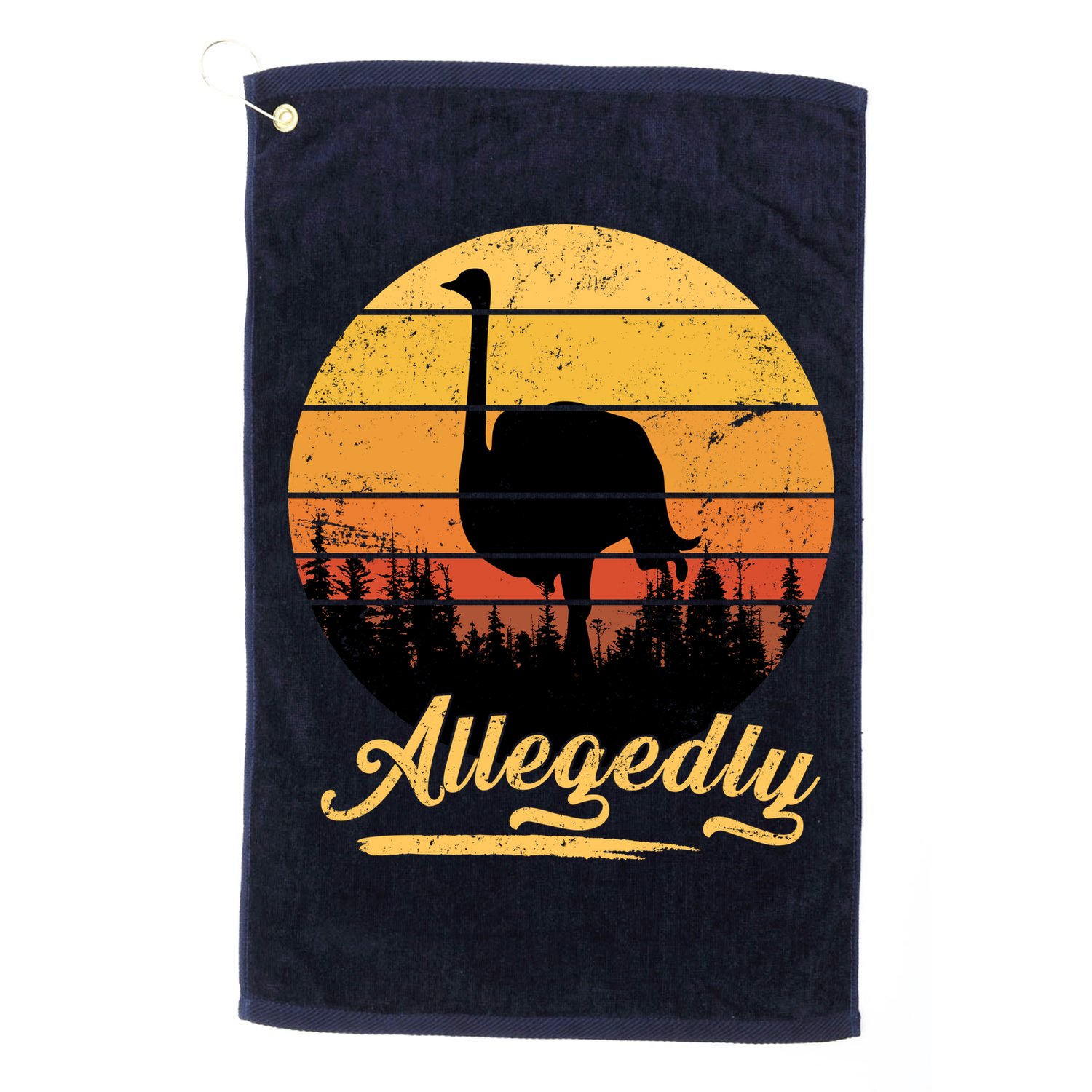 Allegedly Ostrich Retro Golf Towel