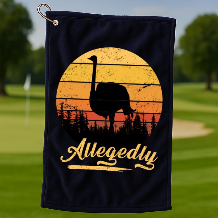 Allegedly Ostrich Retro Golf Towel