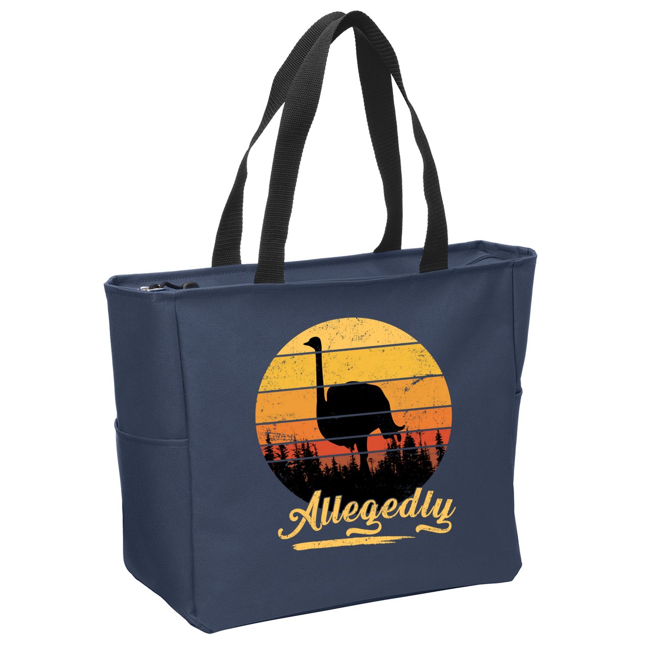 Allegedly Ostrich Retro Zip Tote Bag
