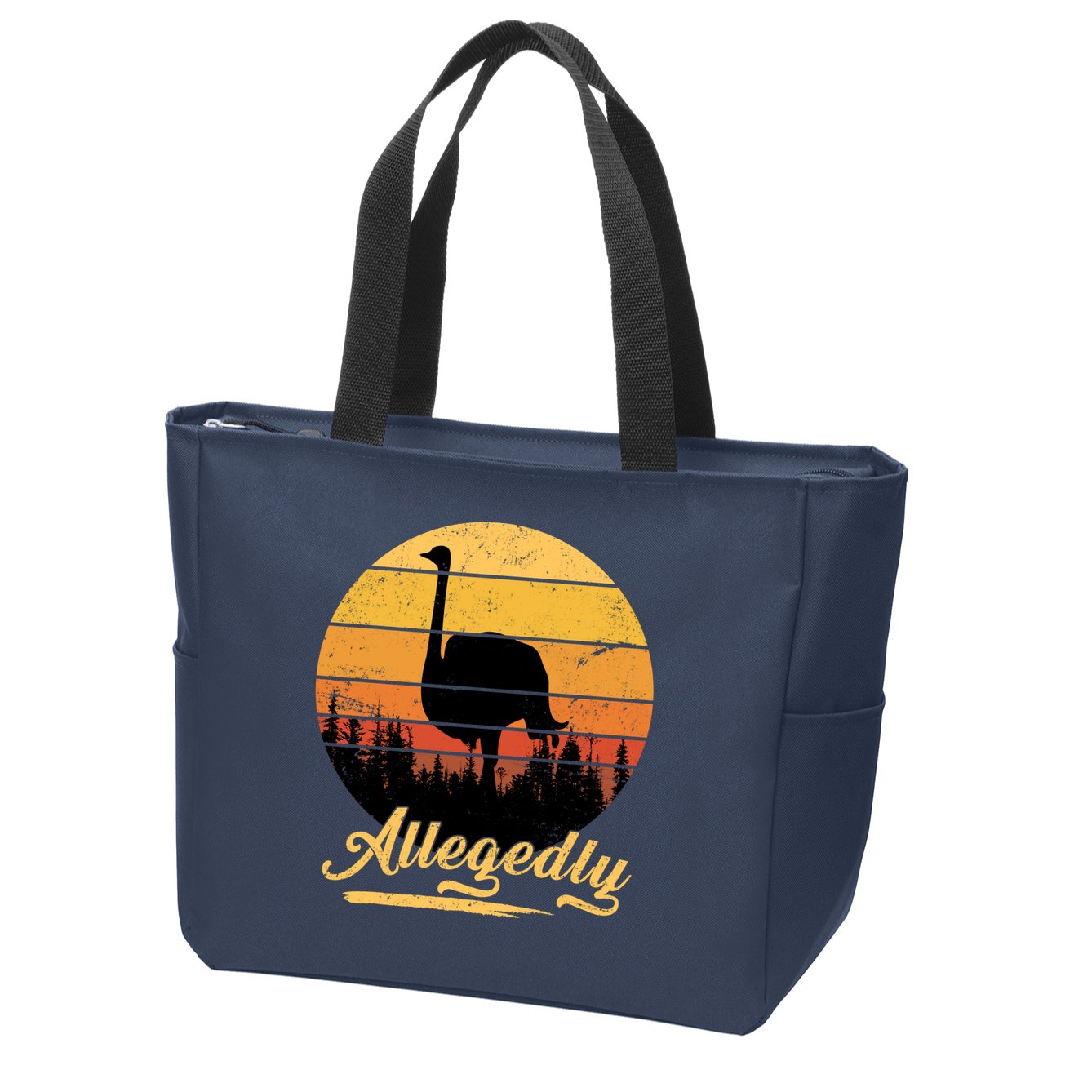 Allegedly Ostrich Retro Zip Tote Bag